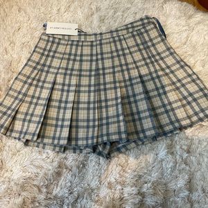 Pleated plaid skirt